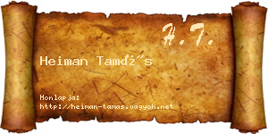 Heiman Tamás névjegykártya